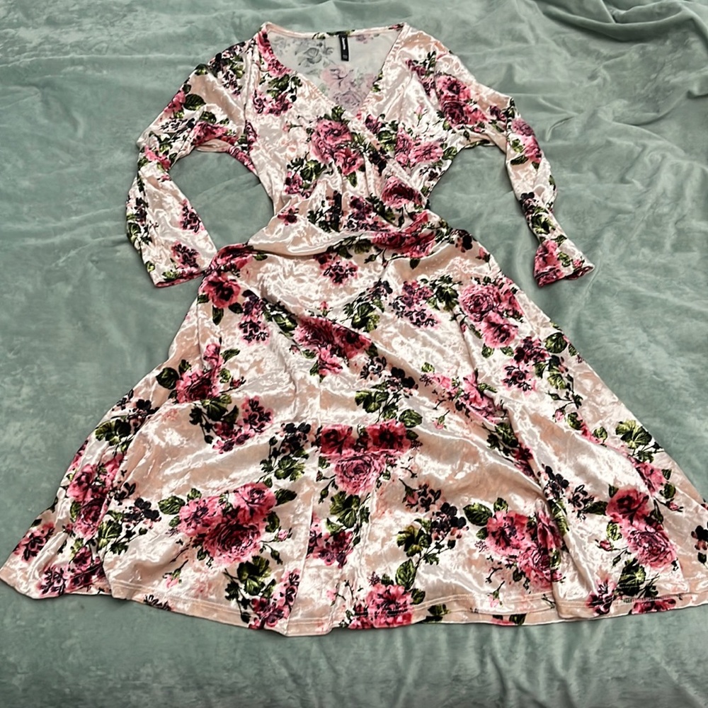 Pink Velvet Rose Dress